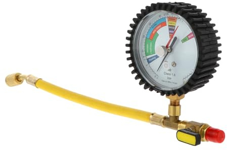 Cabilock Manomètre de Pression D'azote pour Climatisation et Réfrigération, Jauge de Test de Pression Gaz, Compatible Clim Auto et Domestique, Structure Sphérique, Indicateur Précis, Outil