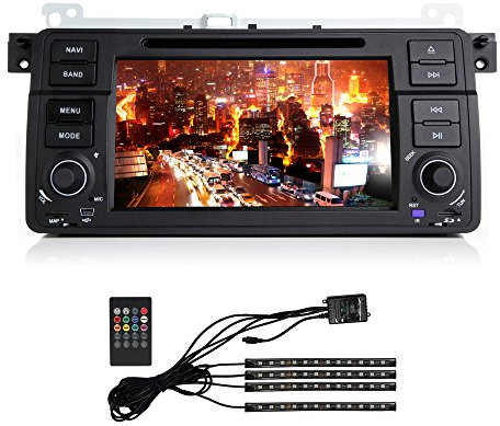 XISEDO Android 7.1 Car Stereo 7 In Dash Autoradio 1 Din Head Unit RAM 2G Sat Nav GPS Navigation with DVD Player for BMW 3 Series-E46/ BMW M3 Support Steering Wheel Control, DVR/Backup Camera Input
