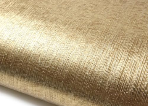 ROSEROSA Papier Peint Autocollant métallique en PVC à décoller et à Coller pour comptoir, étagère dorée (NI997 : 6 x 2 m)