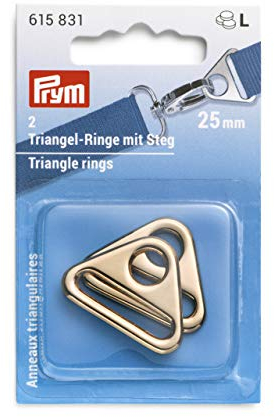 Prym 615831 Steg 25 mm New Gold Triangel-Ringe, Zinklegierung