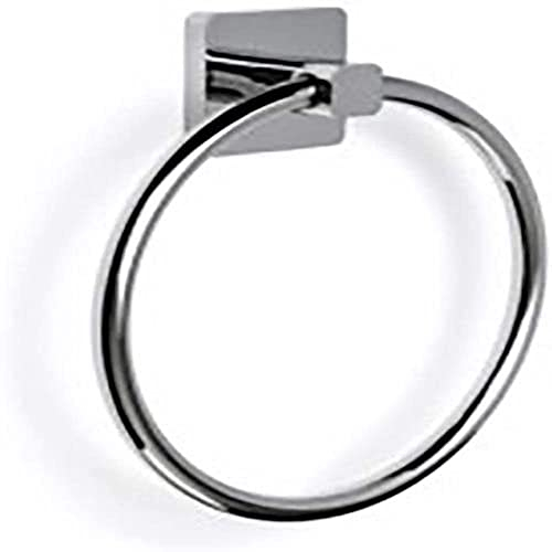 TATAY Anello per asciugamani della collezione Kalo, in Zama cromata con sistema di fissaggio adesivo 3M, comodo e senza foratura. Misure: 19,5 x 5,5 x 22 cm