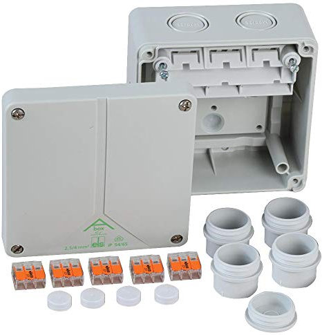 IP65 Abzweigdose, schraubenlos, IP65, Produktreihe Spelsberg 2k Abzweigdosen-Serie, Farbe grau, Außentiefe - metrisch 67 mm, Außenhöhe - metrisch 110 mm, Außenbreite - met