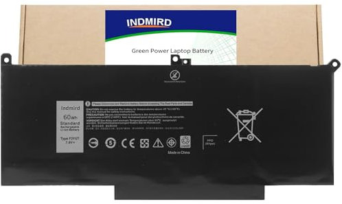 Indmird F3YGT Laptop Akku für Dell Latitude 112 7000 7280 7290 13 7000 7380 7390 P29S002 14 7000 7480 7490 P73G002 E7280 E7380 E7490 2X39G KG7VF DM3WC DM6WC 451-BBYE 453-BBCF [7.6V/60Wh]