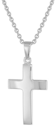 trendor Kreuz-Anhänger 21 mm Weißgold 333 (8 Karat) mit Silberkette 75966-45 45 cm