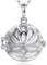 EUDORA Harmony Ball Collier bola de Grossesse Pendentif Lotus Yoga avec Musique souhaitant Carillon Balle pour Femme mère bébé Beau Cadeau de Bijoux, chaîne de 114 cm et 76 cm (Blanc)