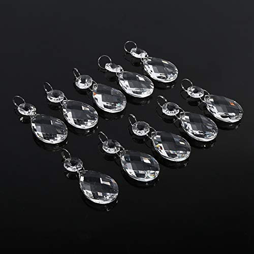 Telituny Transparente Atrapasoles Cristal Colgante, 10 Piezas 38mm Lagrimas de Cristal de Prismas de Lámpara de Luz Accesorios de Bricolaje, para Araña Ventana Jardín Decoración de Bodas