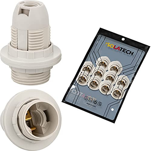 ISOLATECH 10pc Douille E14 plastique avec 2 anneaux de vis/anneaux de support d'abat-jour Ampoules LED à économie d'énergie (max.250V/4A) Ampoule Accueil Plafond Salle de bains Installation Cuisine