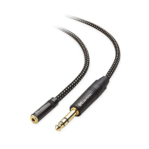 Cable Matters Câble Adaptateur pour Casque Audio 6,35 mm vers 3,5 mm de 1.8 m (câble Adaptateur ampli vers Casque 6,35 mm mâle vers 3,5 mm Femelle et 6,35 mm vers 3,5 mm) en Noir
