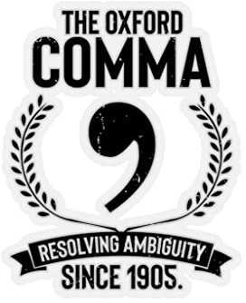 Aufkleber Neuheit Oxford Comma Words Geek Linguistics Enthusiast Lustig Cop Grammars Aufkleber für Laptop Auto 4 × 4 / Transparent