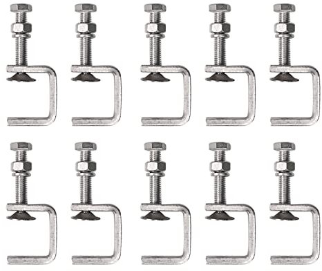 10Pcs Stainless Steel C Clamps Tiger Clamp Woodworking Clamp Heavy Duty C-Clamp Woodworking Welding U Clamps Wood Clamps with Stable Wide Jaw Openings (30mm-10Pcs)