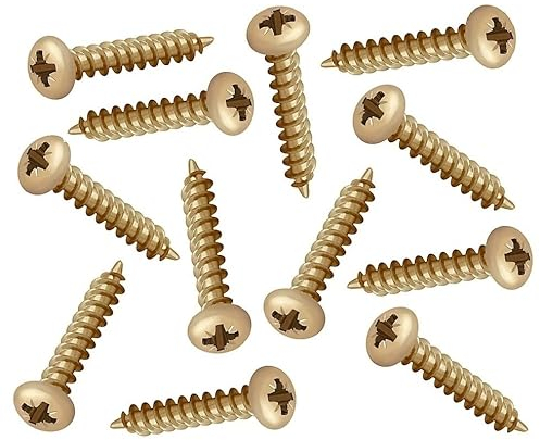 TERF® 4.0mm X 16mm (No. 8 X 0.625) Pozi Drive Pan Head Steel Screws 4.0mm X 16mm Zinc Yellow Self Drilling Self Tapping Wood Screw Chipboard and Multi Purpose Screw - Pack of 100