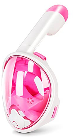 Scuba Underwater Diving Mask Anti Fog Schnorchelmaske Atmen für Kamera Männer Frauen Vollgesichtsmaske Kind Kinder Erwachsene, Schwarz (Pink SM) (Pink S/M)
