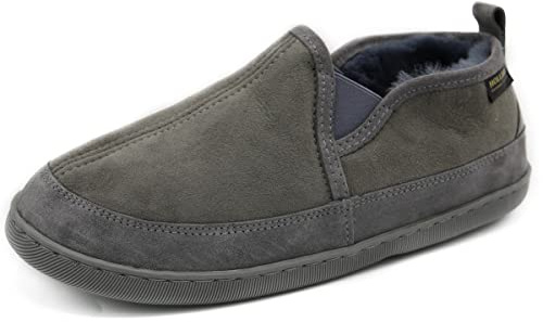 Hollert Herren Lammfell Hausschuhe Vincent GRAU Fellschuhe echt Merino Schaffell warm und bequem
