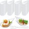 LATERN 100 Pièces Assiettes À Apéritif en Plastique avec Fourchettes, 5CM Plats de Dégustation de Desserts en Forme de Bols D'apéritifs Parfaits Transparents Assiettes de Service Réutilisables