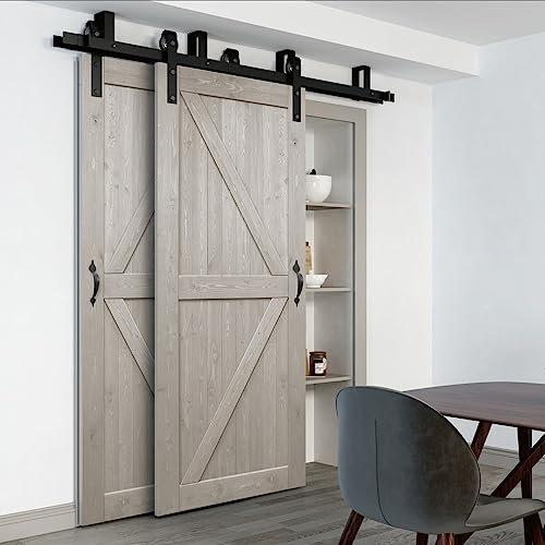 HOME DELUXE - Doppelholzschiebetür SOLIA - Kiefernholz - 205 x 90 cm, inkl. Gleitschiene und Rollen I Holztür Wohnungstür Innentür