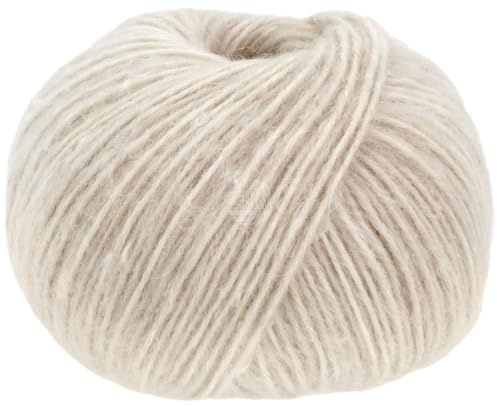 LANA GROSSA Natural Alpaca Pelo | Flauschige Netzgarnstruktur aus Baumwolle gefüllt mit Baby Alpakafasern und Merino Schurwolle | 50g Wolle zum Stricken & Häkeln | 125m Garn FB22
