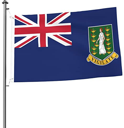 Drapeau des îles Vierges 2x3 FT Double Face Extérieur, Grande Bannière Maison Drapeau Cour Décoration Extérieure