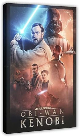 NEDOES Obi-Wan Kenobi Poster auf Leinwand, Schlafzimmer, Dekoration, Sport, Landschaft, Büro, Raumdekoration, Geschenk, Rahmenstil, 50 x 75 cm