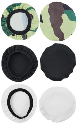 EIHI 6 Piezas Funda Almohadillas Auriculares, Fundas para Auriculares Tela para 9 A 10,5Cm, Funda Lavable Elásticas Fundas para Sudor De Auriculares (3Color)