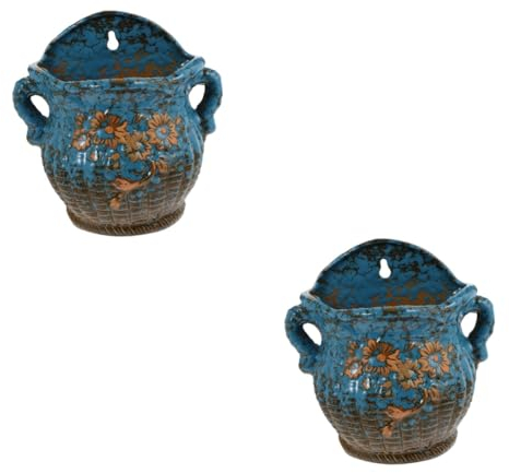 Amosfun 2St Dekorativer Blumentopf zum Aufhängen an der Wand Keramiktöpfe Tischdekoration zimmerpflanzen Pflanzendekor hängender Blumentopf Pflanzen Blumentopf draussen Container Produkte