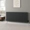 RADIANT LIVING 600 x 1440mm Designer Radiator Anthracite Horizontal Radiators Oval Tube Column Double Panel Central Heating Rad