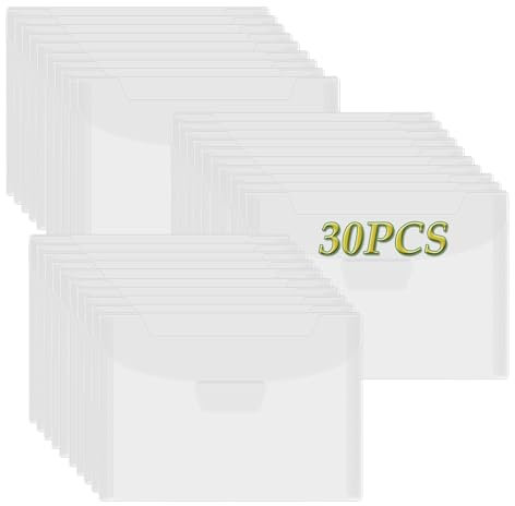 OTCRAFT 30 Stück 12,7 x 17,8 cm Stempel- und Stanzschablonen-Aufbewahrungstaschen, wiederverschließbar, transparente Kunststoffbeutel, Aufbewahrung für Stanzformen, Stempel, Basteln für