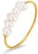 KIM JOHANSON® Edelstahl Damen Ring *Mare* in Gold mit echten Perlen | Perlenring | Wasserfest | Boho Schmuck für Frauen | Süßwasser Perle | Verlobungsring in verschiedenen Größen | Inkl. Schmuckbeutel