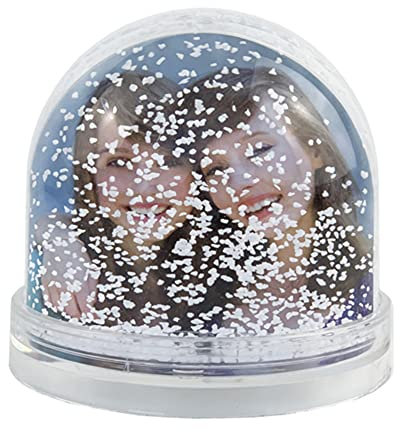 Genérico Bola de Nieve Personalizada con Foto y Texto a Dos Caras Marco de Fotos Original Adorno Decoración (Copos de Nieve)