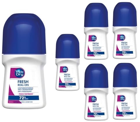 TRIPLE DRY Roll-On Fresh Deoroller Deodorant antitranspirant Unisex 72h 6 x 50ml