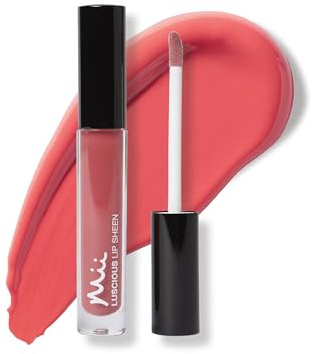 Mii Cosmetics Luscious Lip Sheen Lip Gloss | Nourishing Non-Sticky Lipgloss | Full Colour Coverage & Endless Glossy Shine | Coral Rose | Charmed