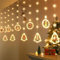 Ycaaeo Lichtervorhang Innen 3m, LED Weihnachtsvorhang Lichter, Weihnachtsmann Schneemann Hängende Lichterkette, Lichterkettenvorhang Weihnachtsdeko, 8 Modi LED - Fensterdeko Weihnachten