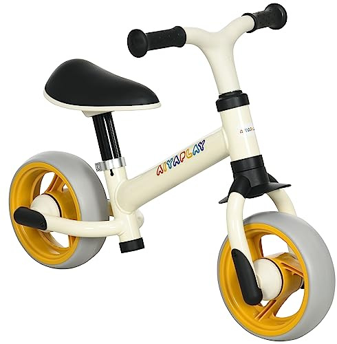 AIYAPLAY Bicicleta sin Pedales para Niños de 18-48 Meses Blanco y Naranja