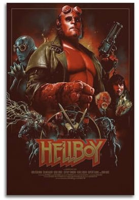 ydhgebn Hellboy-Poster, Wandkunst, Vintage-Poster, dekoratives Gemälde für Schlafzimmer, Wohnzimmer, ästhetisches, elegantes Poster, 30 x 45 cm, ungerahmter Stil
