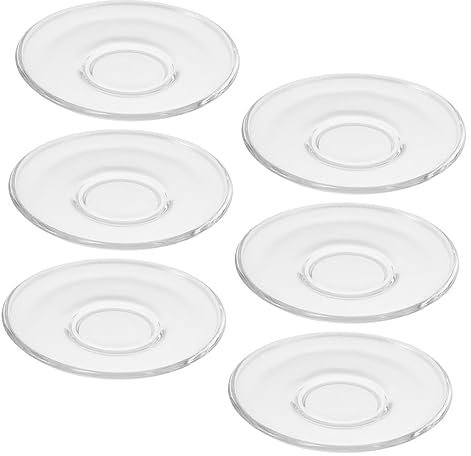 Ciieeo 6Pièces Lot de Soucoupes Transparent Décoratifs pour Thé et Restaurants et Décoration de Table