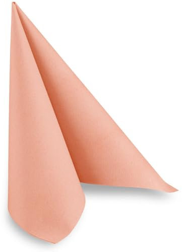 Airlaid Servietten 40 x 40 cm pfirsich 1/4 Falz, 50 Stück