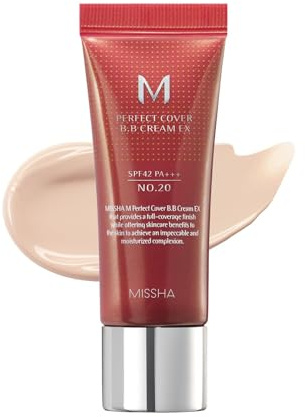MISSHA M Perfect Cover BB Cream No.20 Cool Beige - LSF 42 PA +++ 50 ml - Getönte Feuchtigkeitscreme für Gesicht mit LSF
