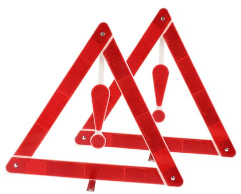 Generisch 2st Warnschild Auto-sicherheitsdreieck Notfallausrüstung Für Das Auto Notfalldreiecke Sicherheitsdreiecke Straßensperre Auto Warndreieck Überbrückungskabel Unterbrecher Plastik