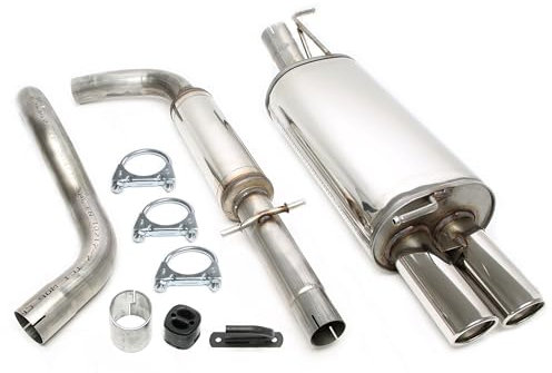 TA Technix Sportauspuffanlage aus Edelstahl mit Endrohr 2x80mm rund gebörtelt, mit EG Zulassung, Art.-Nr. 02VW023-8