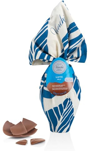 Venchi - Schokoladenei, Milchschokoladengeschmack, mit Überraschung, NO Addedd Sugar, Glutenfrei, 220 gr, Osterkollektion, Geschenkidee
