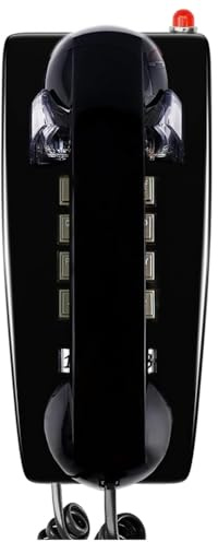 RYQZOVKX Classic Wall Phones for Landline with Mechanical Ringing Single Line 2554 Wall Telephone with Voicemail Indicator Easy Install Black