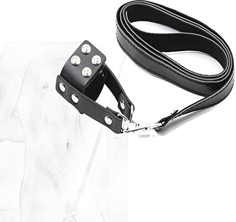 JiXGzAo Cockring Hodenstrecker Mit Leine Ketten Penisring Hodentrenner Hodenring Cockring Ballstretcher Hodenpranger Verzögerung Verstellbar Flexibel BDSM Fesseln Trainingsset