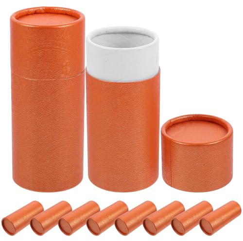 FRCOLOR 10 Stück Papier Aufbewahrungsbox für Ätherische Ölflaschen mit Deckel 50 Ml Teeblatt Papierglas Stabile Verpackung für Tee Parfum und Kosmetik
