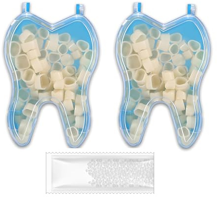 KAFZEL 100PCS Prothèses Dentaires,facette dentaire,Dents Antérieures et Postérieures Dentier Provisoire,Pour les Dents de Devant, les Molaires,Avec 20g Ciment Dentaire(A)