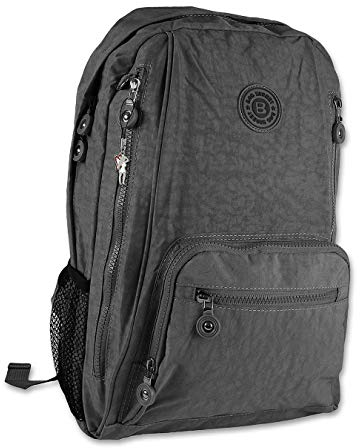 Bag Street Nylon Rucksack Damen Herren Sporttasche grau 25x43x13 cm