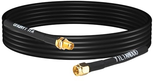 SMA WiFi Antenna Extension Cable 5M /16.4ft SMA Male to Female Low Loss Coaxial RG58 Cable for 2G/3G/4G/5G LTE Antenna Wireless Router WLAN Modem BaoFeng Kenwood Yaesu(Not for TV)