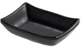LEONE 1 pz Ciotole salsa di soia in melamina 9.2x6.8 cm H 3 cm, porta salsa sushi, piattino nero