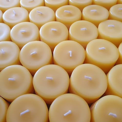 Bienenwachskerzen, 10 Teelichter aus 100% reinem Bienenwachs, Teelichtkerze