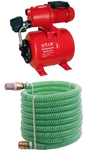 T.I.P. Hauswasserwerk HWW 900/25 + 7 m Sauggarnitur Messing