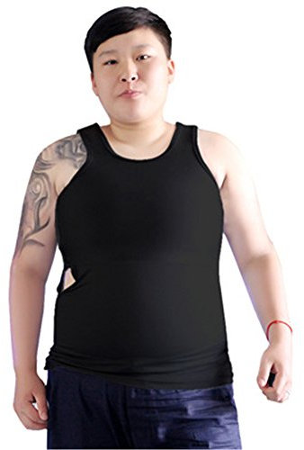 BaronHong Tomboy Trans Lesbian Bambuskohle Faser Brust Binder Korsett Plus Größe Lange Tank Top (schwarz, 2XL)