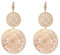 boucle d'oreille suspendue pour les femmes, boucle d'oreille fleur creux or rose en acier inoxydable avec cristal, Acier allié